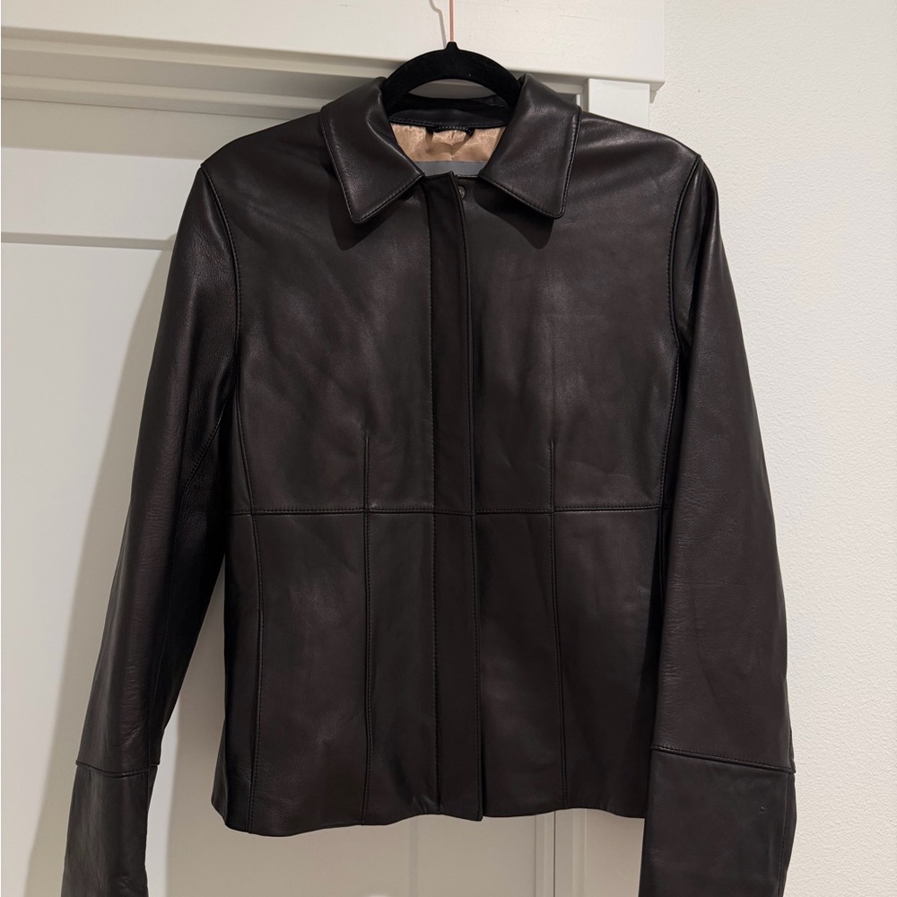 Ann Taylor Dark Brown Leather Jacket